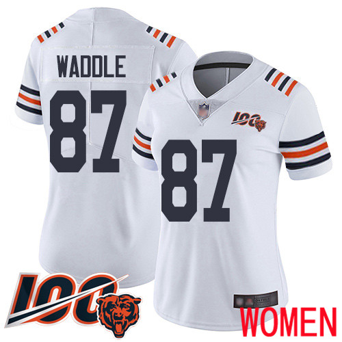 Chicago Bears Limited White Women Tom Waddle Jersey NFL Football 87 100th Season